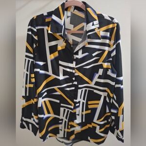 Geometric Black and Gold Women's Top